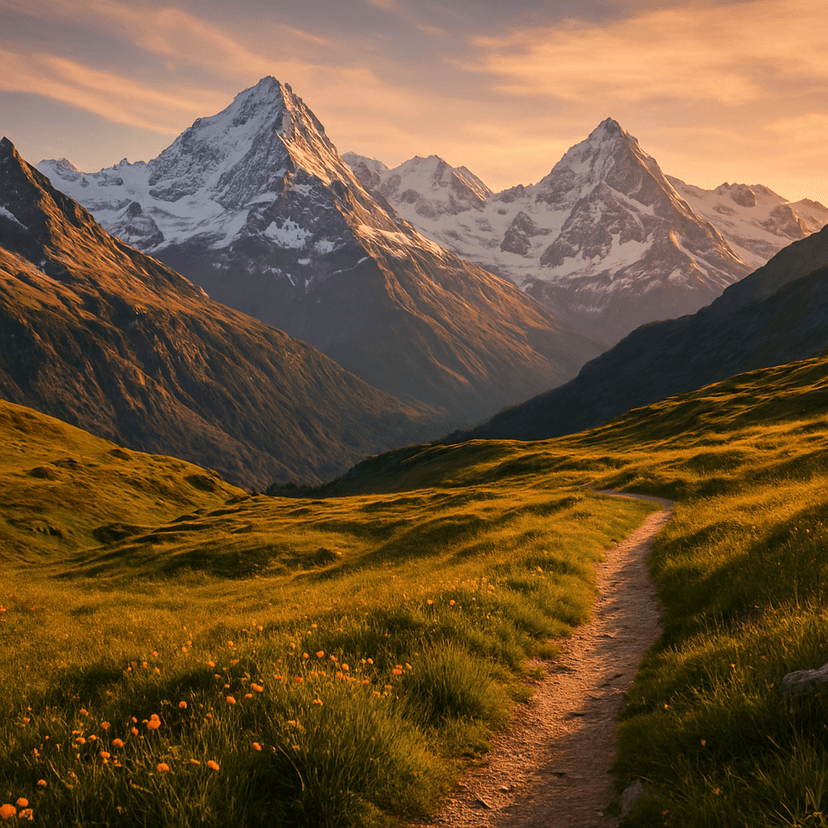 Mountain Hiking Adventure in Swiss Alps